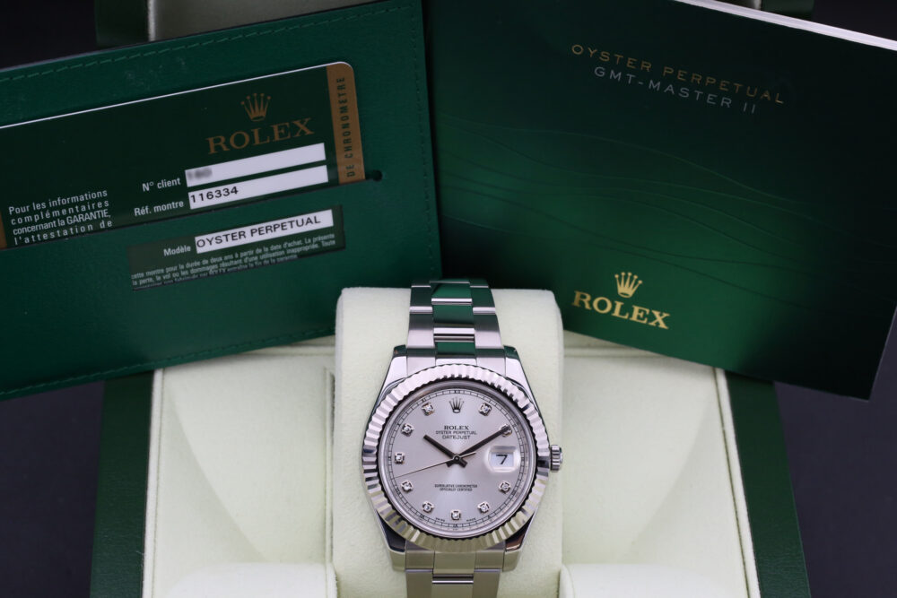 Rolex 116334 Silver Diamond DATEJUST II 41mm 2010 - Image 5