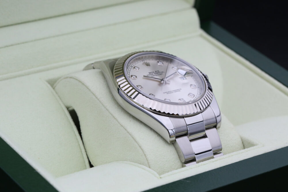 Rolex 116334 Silver Diamond DATEJUST II 41mm 2010 - Image 7