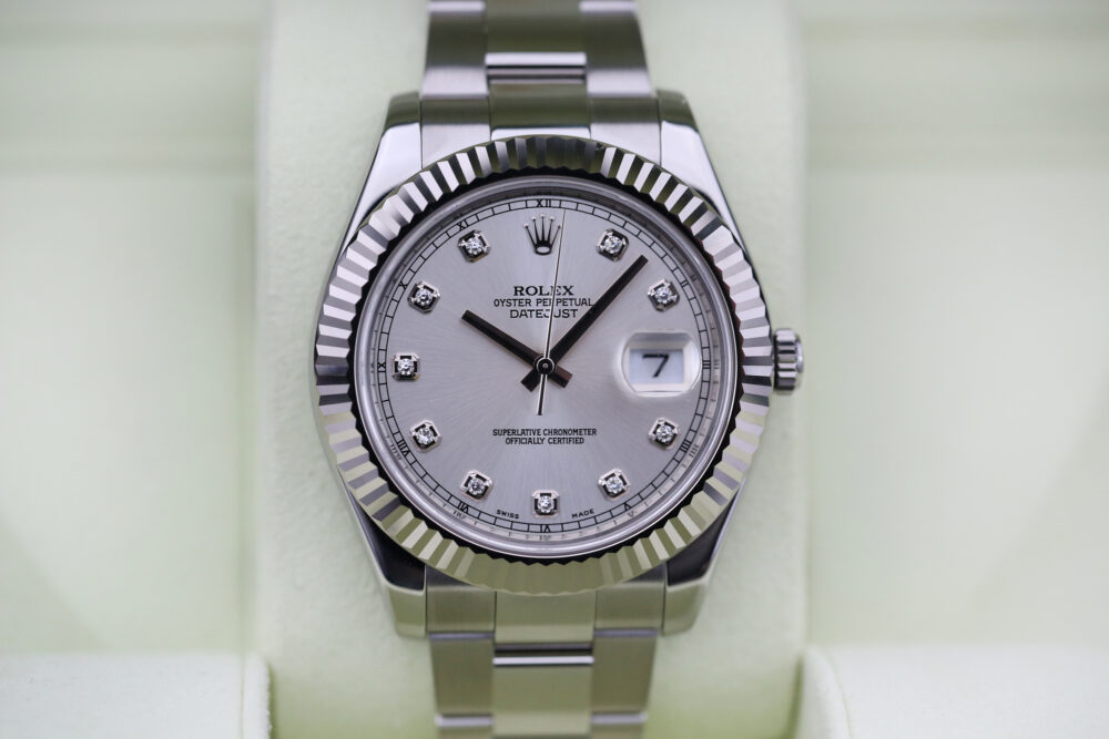 Rolex 116334 Silver Diamond DATEJUST II 41mm 2010